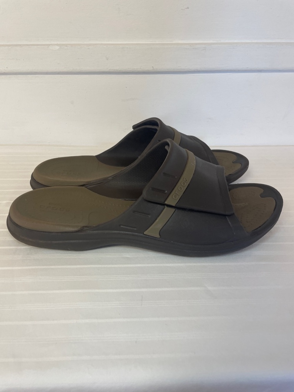 Crocs Modi Sport Slide Sandals in brown and tan men’s size 12